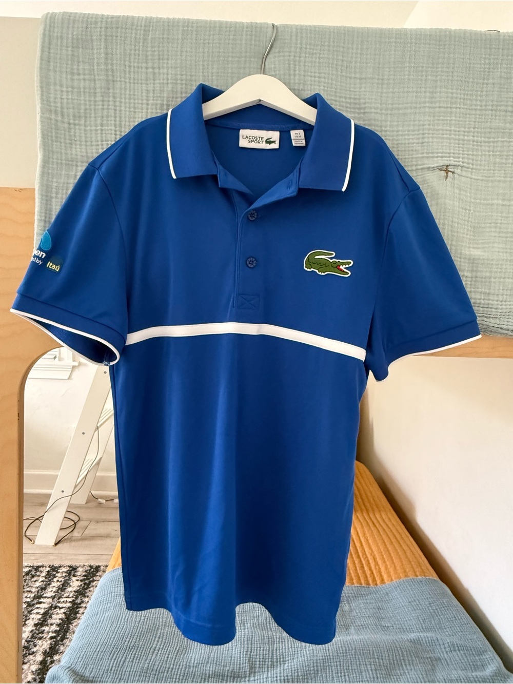 Lacoste Sport Royal Blue Polo with Green Croc Accent Miami Open Itau tennis XS